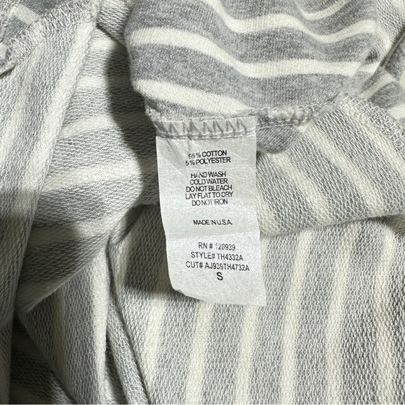 Gray & White Striped Racerback Flare Tank Top – Size S – Made in USA - Picture 3 of 5